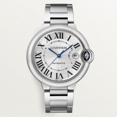까르띠에 발롱 블루 드 실버 다이얼 브레이슬릿 스트랩 40mm 오토매틱 시계